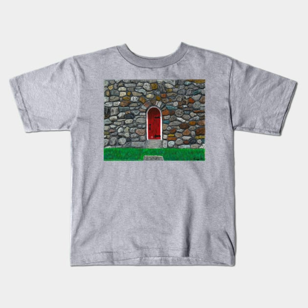 Church Door Kids T-Shirt by tomprice